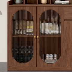 Kodogo TB008, Tủ Bếp Đa Năng Cánh Kính Sóng Đựng Chén Đĩa 120x40x140cm