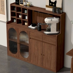 Kodogo TB008, Tủ Bếp Đa Năng Cánh Kính Sóng Đựng Chén Đĩa 120x40x140cm
