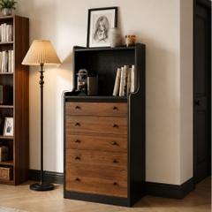 Kodogo 173, Tủ Ngăn Kéo Đựng Đồ Phòng Khách 5 Tầng Nhỏ Gọn 80x40x130cm