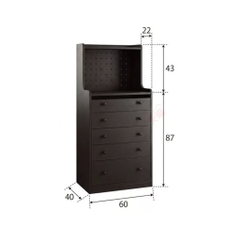 Kodogo 173, Tủ Ngăn Kéo Đựng Đồ Phòng Khách 5 Tầng Nhỏ Gọn 80x40x130cm