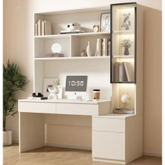 Bàn Học, Làm Việc Kèm Kệ Sách Cánh Kính Hiện Đại 140x60x205cm Yapi-431