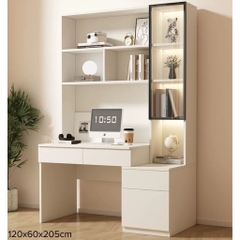 Bàn Học, Làm Việc Kèm Kệ Sách Cánh Kính Hiện Đại 140x60x205cm Yapi-431
