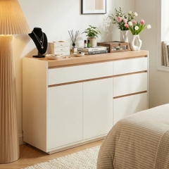 Tủ Để Đồ Đa Năng Kèm Ngăn Kéo Phối Màu Vân Gỗ Hiện Đại 150x40x90cm Yapi-179