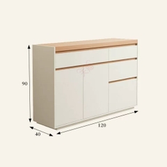 Tủ Để Đồ Đa Năng Kèm Ngăn Kéo Phối Màu Vân Gỗ Hiện Đại 150x40x90cm Yapi-179