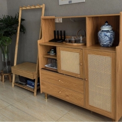 Kodogo TB010, Tủ Bếp Để Đồ Cánh Mây Kèm Ngăn Kéo Hiện Đại 120x40x128cm