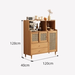 Kodogo TB010, Tủ Bếp Để Đồ Cánh Mây Kèm Ngăn Kéo Hiện Đại 120x40x128cm