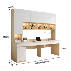 Bàn Hoc Và Làm Việc Kèm Kệ Sách Lưu Trữ Thông Minh 180x60x220cm Yapi-433