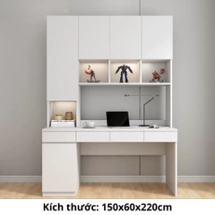 Bàn Hoc Và Làm Việc Kèm Kệ Sách Lưu Trữ Thông Minh 180x60x220cm Yapi-433