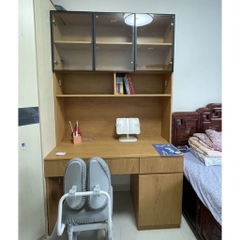 Bàn Học Và Làm Việc Kèm Kệ Sách Cánh Kính Hiện Đại 240x60x240cm Yapi-435