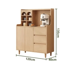 Kodogo 180, Tủ Trang Trí Kèm Ô Vuông Decor Đa Năng Cho Phòng Khách 140x40x135cm