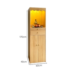 Tủ Thờ Ngăn Kéo Nhỏ Gọn Gỗ MDF Hiện Đại 60x40x170cm Yapi-1212