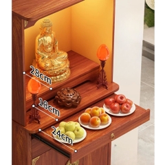 Tủ Thờ Hiện Đại Kèm Đèn LED Và Ngăn Kéo 120x48x190cm Yapi-1214