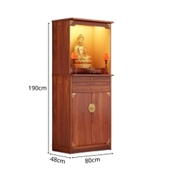 Tủ Thờ Hiện Đại Kèm Đèn LED Và Ngăn Kéo 120x48x190cm Yapi-1214