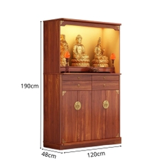 Tủ Thờ Hiện Đại Kèm Đèn LED Và Ngăn Kéo 120x48x190cm Yapi-1214