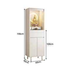 Tủ Thờ Đứng Kèm Ngăn Kéo Và Tủ Lưu Trữ Chân Gỗ 88x40x190cm Yapi-1216