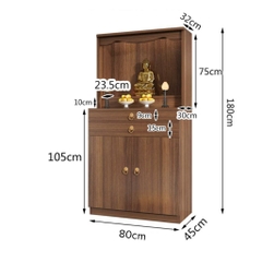 Tủ Thờ Đứng Tích Hợp Ngăn Kéo Đa Năng Cho Phòng Khách 80x45x180cm Yapi-1218