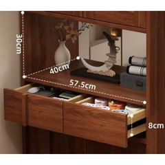 Tủ Giày Cánh Mây Kèm Vách Ngăn Và Ghế Ngồi Cho Phòng Khách 120x40x200cm Yapi-343