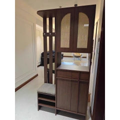 Tủ Giày Cánh Mây Kèm Vách Ngăn Và Ghế Ngồi Cho Phòng Khách 120x40x200cm Yapi-343