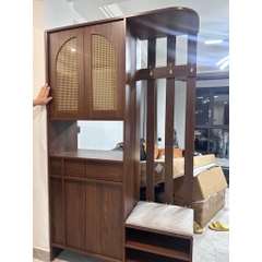 Tủ Giày Cánh Mây Kèm Vách Ngăn Và Ghế Ngồi Cho Phòng Khách 120x40x200cm Yapi-343