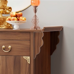 Tủ Thờ Dáng Thấp Kèm Hoa Văn Và Phụ Kiện Mạ Vàng 175x48x108cm Yapi-1221