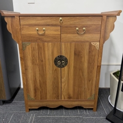 Tủ Thờ Dáng Thấp Kèm Hoa Văn Và Phụ Kiện Mạ Vàng 175x48x108cm Yapi-1221