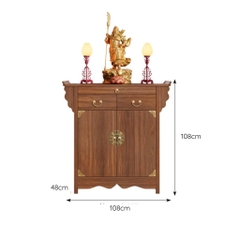 Tủ Thờ Dáng Thấp Kèm Hoa Văn Và Phụ Kiện Mạ Vàng 175x48x108cm Yapi-1221