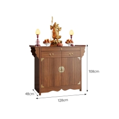 Tủ Thờ Dáng Thấp Kèm Hoa Văn Và Phụ Kiện Mạ Vàng 175x48x108cm Yapi-1221