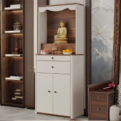 Tủ Thờ Bo Cong Góc Có Ngăn Kéo Phối Màu Hiện Đại Cho Phòng Khách 80x40x196cm Yapi-1222