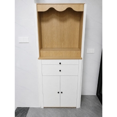 Tủ Thờ Bo Cong Góc Có Ngăn Kéo Phối Màu Hiện Đại Cho Phòng Khách 80x40x196cm Yapi-1222