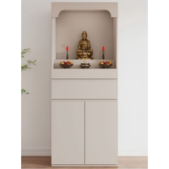 Tủ Thờ Dáng Cao Kèm Ngăn Kéo Và Tủ Lưu Trữ Hiện Đại 80x40x198cm Yapi-1223