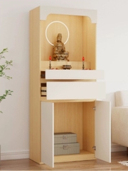 Tủ Thờ Dáng Cao Kèm Ngăn Kéo Và Tủ Lưu Trữ Hiện Đại 80x40x198cm Yapi-1223