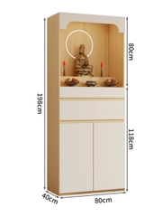 Tủ Thờ Dáng Cao Phối Màu Hiện Đại, Kèm Ngăn Kéo Và Tủ Lưu Trữ 80x40x198cm Yapi-1224