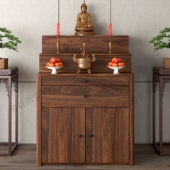 Tủ Thờ Tam Cấp Bo Cong Góc Hiện Đại Có Ngăn Kéo 118x60x126cm Yapi-1225