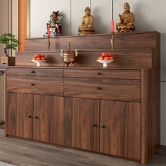 Tủ Thờ Tam Cấp Bo Cong Góc Hiện Đại Có Ngăn Kéo 118x60x126cm Yapi-1225