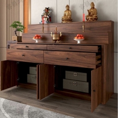 Tủ Thờ Tam Cấp Bo Cong Góc Hiện Đại Có Ngăn Kéo 118x60x126cm Yapi-1225