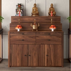 Tủ Thờ Tam Cấp Bo Cong Góc Hiện Đại Có Ngăn Kéo 118x60x126cm Yapi-1225