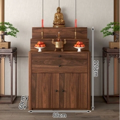 Tủ Thờ Tam Cấp Bo Cong Góc Hiện Đại Có Ngăn Kéo 118x60x126cm Yapi-1225