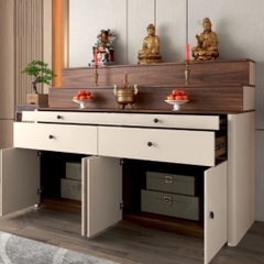 Tủ Thờ Tam Cấp Bo Cong Góc Hiện Đại Có Ngăn Kéo 180x60x126cm Yapi-1226
