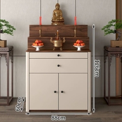 Tủ Thờ Tam Cấp Bo Cong Góc Hiện Đại Có Ngăn Kéo 180x60x126cm Yapi-1226