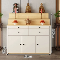 Tủ Thờ Tam Cấp Bo Cong Góc Hiện Đại Có Ngăn Kéo 180x60x126cm Yapi-1226