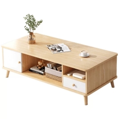 Bàn Trà Sofa Chân Gỗ Có Ngăn Kéo Phong Cách Hiện Đại Yapi-703