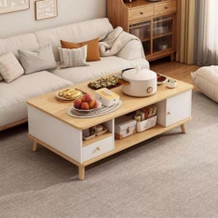Bàn Trà Sofa Chân Gỗ Có Ngăn Kéo Phong Cách Hiện Đại Yapi-703