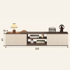 Combo Bàn Trà Kệ TV Hiện Đại Cho Phòng Khách Kèm Tủ Lưu Trữ Ngăn Kéo 200x36x40cm Yapi-704
