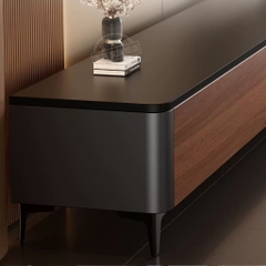 Combo Bàn Trà Và Kệ TV Bo Cong Có Đèn LED Hiện Đại Cho Phòng Khách 160x37x30cm Yapi-706