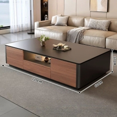 Combo Bàn Trà Và Kệ TV Bo Cong Có Đèn LED Hiện Đại Cho Phòng Khách 160x37x30cm Yapi-706