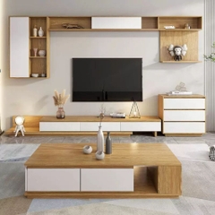 Combo Kệ Tivi Bàn Trà Hiện Đại Kèm Tủ Trang Trí Đa Năng 200x40x30cm Yapi-708
