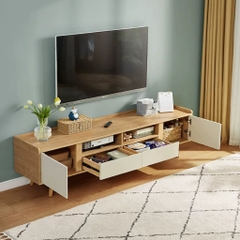 Combo Kệ Tivi Kèm Bàn Sofa Chân Gỗ Cho Phòng Khách 180x35x40cm Yapi-710