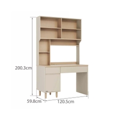 Bàn Học Chân Gỗ Kèm Kệ Sách Và Ngăn Kéo Đa Năng 120x60x200cm Yapi-436
