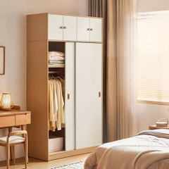 Tủ Quần Áo Cửa Lùa Nhò Gọn Kèm Tủ Nóc Tiện Lợi 120x60x180cm Yapi-272