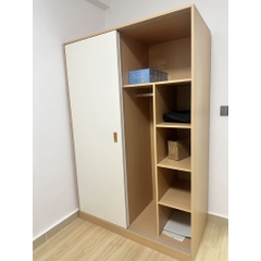 Tủ Quần Áo Cửa Lùa Nhò Gọn Kèm Tủ Nóc Tiện Lợi 120x60x180cm Yapi-272